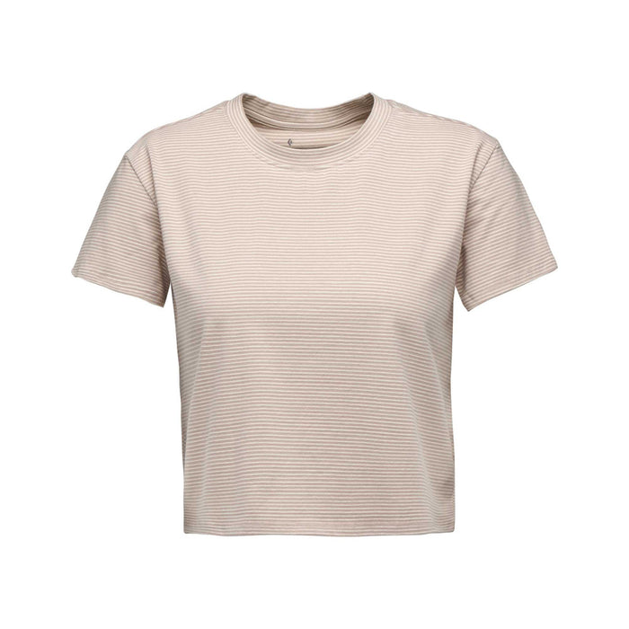 Black Diamond W Bd Stripe Crop Ss Tee Off White-Pale Mauve Dam - T-Shirt