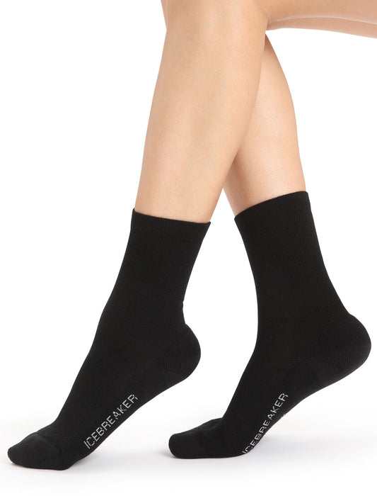 Icebreaker Merino Lifestyle Light Crew Socks  Black Dam - Strumpor Dam