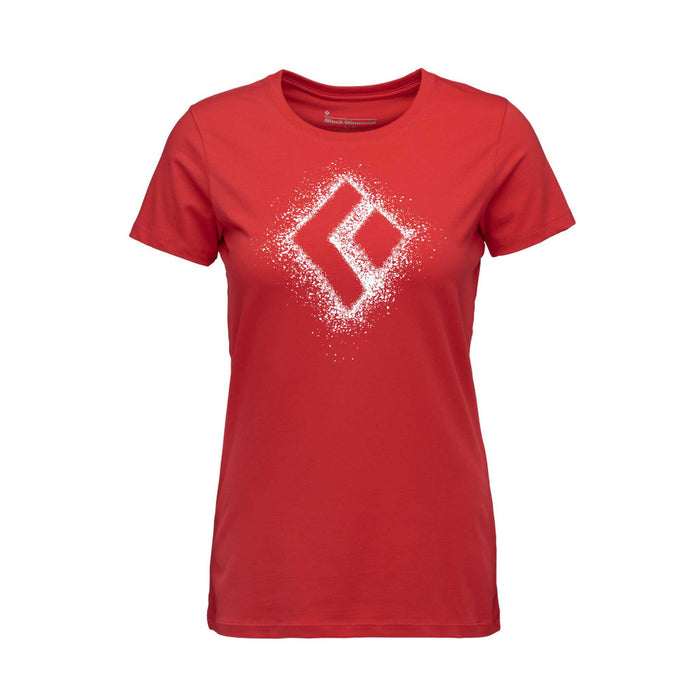 Black Diamond W Chalked Up 2.0 Ss Tee Coral Red Dam - T-Shirt