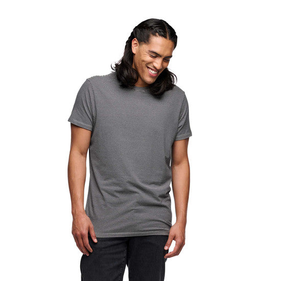 Black Diamond M Bd Stripe Ss Tee Charcoal-Off White Herr - T-Shirt