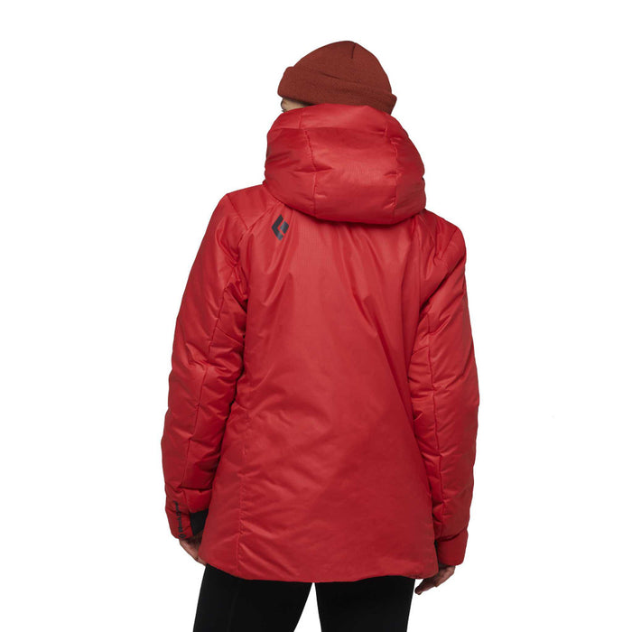 Black Diamond W Belay Parka Coral Red Dam - Jacka