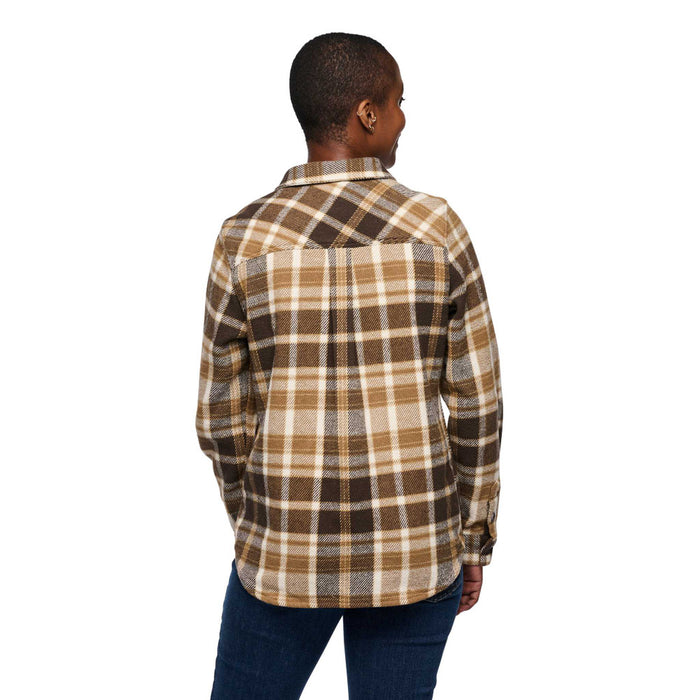 Black Diamond W Project Heavy Flannel Bark Brown-Off White Plaid Dam - Tröja