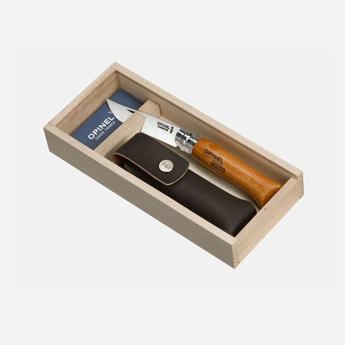 Opinel Case N08 Beech Carbon +sheath