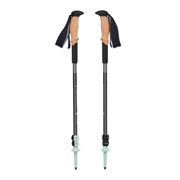 Black Diamond Pursuit Shock Trekking Poles Steel Grey-Foam Green  - Stav