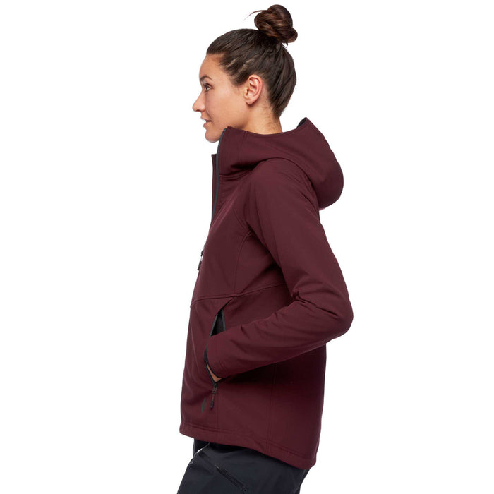 Black Diamond W Element Hoody Bordeaux Dam - Huvtröja