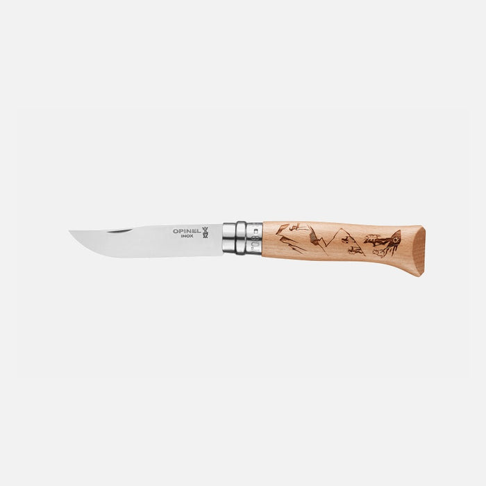 Opinel N08 Engraved Sport Hiking Beech