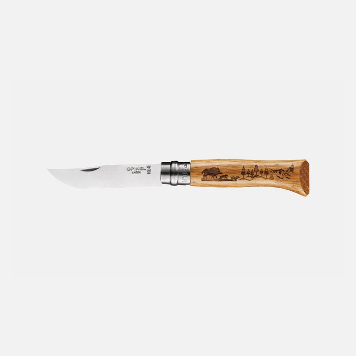 Opinel N08 Animalia Oak Wild Boar