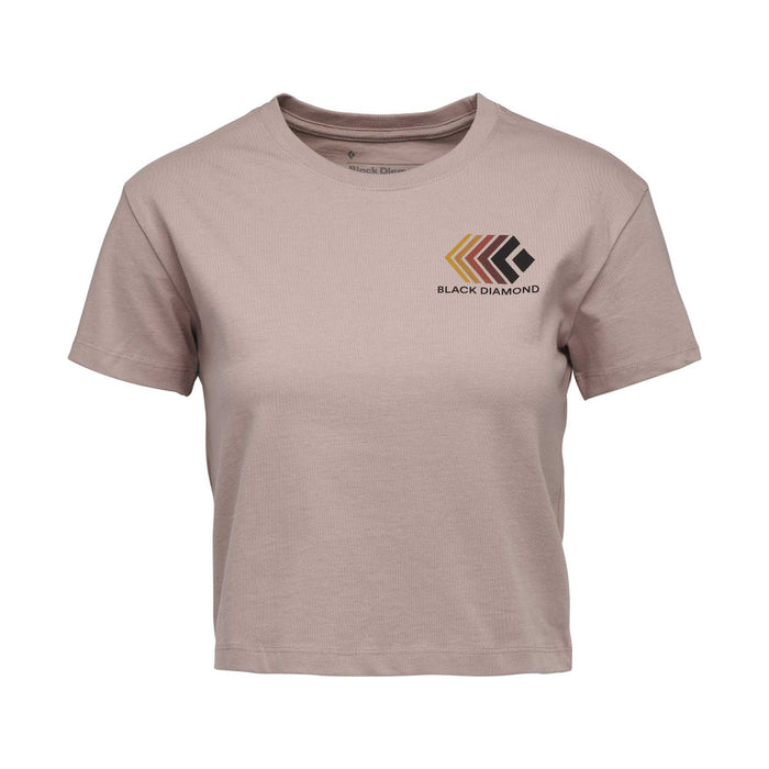 Black Diamond W Faded Crop Ss Tee Pale Mauve Dam - T-Shirt