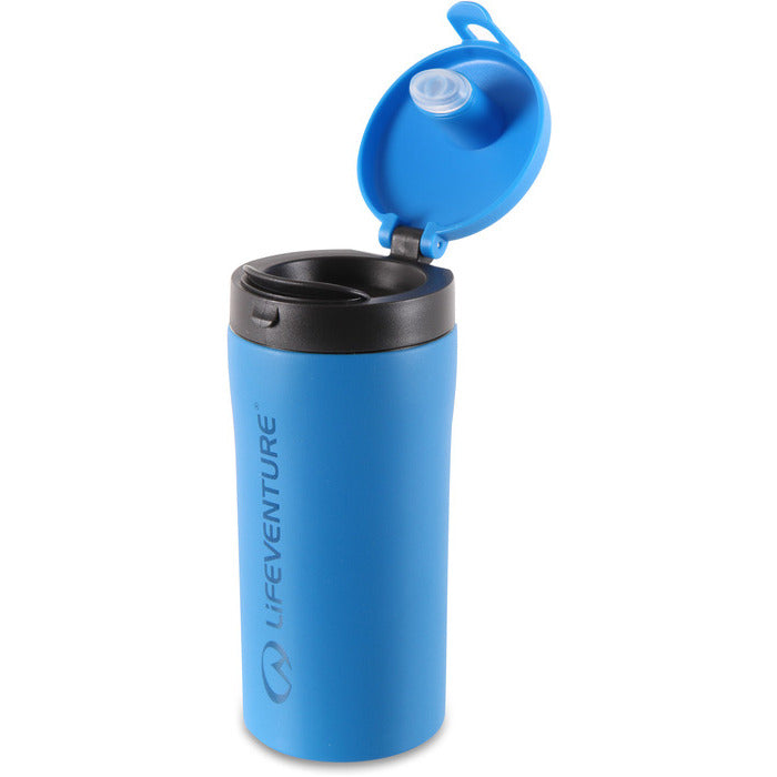 Lifeventure Flip-Top Thermal Mug Matt Blue 300 Ml