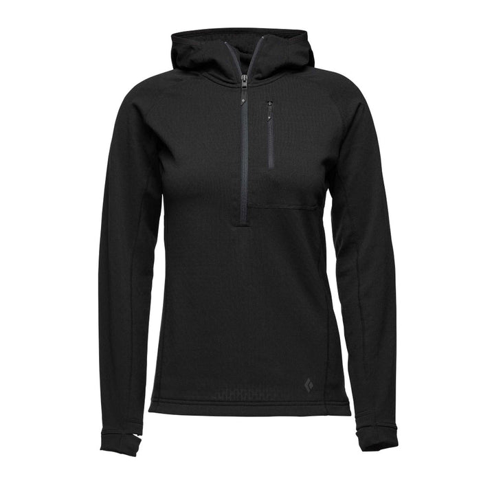 Black Diamond W Coefficient Qz Hoody Black Dam - Huvtröja