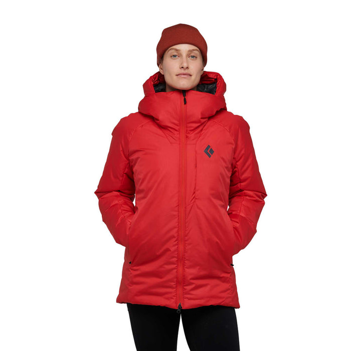 Black Diamond W Belay Parka Coral Red Dam - Jacka