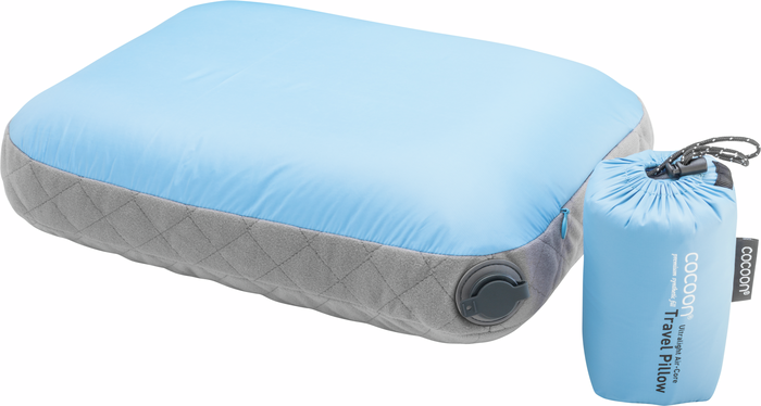 Cocoon Air Core Uppblåsbar Kudde Ultralight Standard Light-Blue/Grey 28x38 cm - Kudde