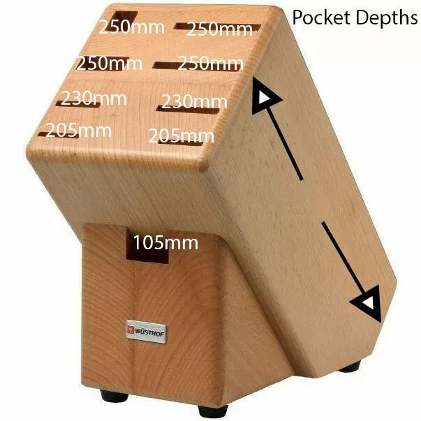 Opinel Empty Beech Knife Block for 9 Knives